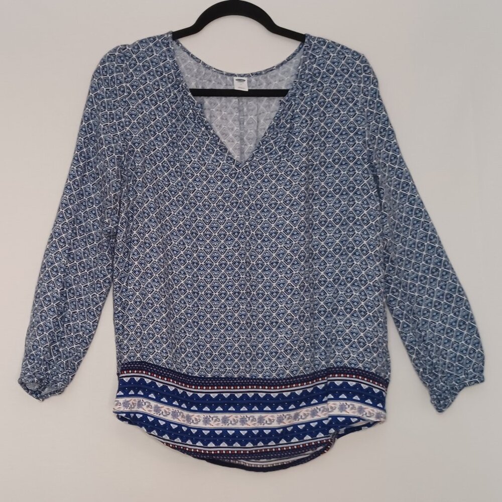 Women's Old Navy‎ Lightweight Flowy Boho Floral Hippie V-Neck Top Size Medium